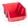 vidaXL 8 Piece Storage Bin Kit with Wall Panel Red and Black