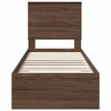 vidaXL Bed Frame Brown Oak and Silver 70 x 190 cm Engineered Wood