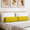 vidaXL Bolster Pillows 2 pcs Yellow Ø 25 x 70 cm Corduroy Fabric