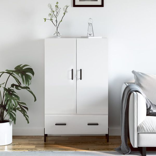 vidaXL Highboard High Gloss White 69.5x31x115 cm Engineered Wood