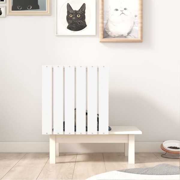 vidaXL Cat House White 60x36x60 cm Solid Wood Pine