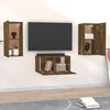 vidaXL 3 Piece TV Cabinet Set Smoked Oak Engineered Wood