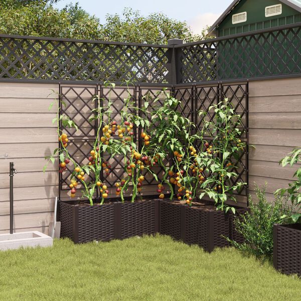 vidaXL Garden Planter 5 pcs Brown 120 x 120 x 143 cm Steel