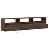 vidaXL TV Wall Cabinet with LED Brown Oak 180x31x45 cm