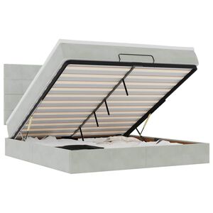 vidaXL Ottoman Bed with Mattresses Light Grey 160x200cm Velvet