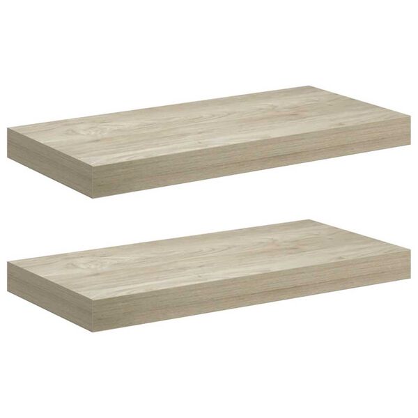 vidaXL Floating Wall Shelves 2 pcs Oak 50x23x3.8 cm MDF
