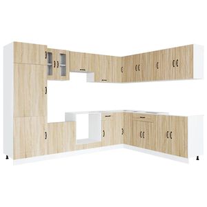 vidaXL 14 Piece Kitchen Cabinet Set Kalmar Sonoma Oak Engineered Wood