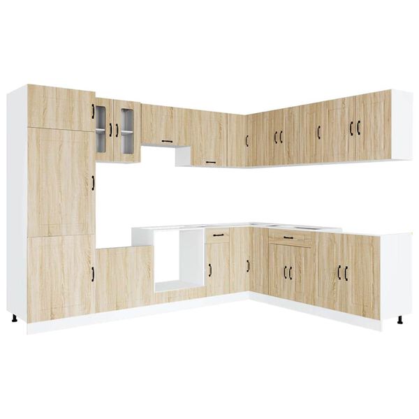 vidaXL 14 Piece Kitchen Cabinet Set Kalmar Sonoma Oak Engineered Wood