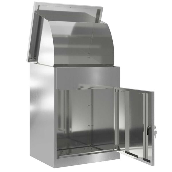 vidaXL Parcel Drop Box Black 47.5 x 38 x 59 cm Galvanised Steel