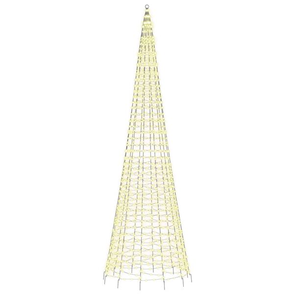 vidaXL LED Christmas Tree on Flagpole 1534 LEDs Warm White 500 cm
