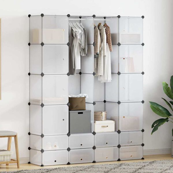 vidaXL Modular Cabinet 18 Compartments White 37x146x180.5 cm