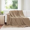 vidaXL Throw Blanket Camel 240 x 270 cm Fleece