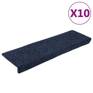 vidaXL Stair Mats Self-adhesive 10 pcs 65x21x4 cm Anthracite Rectangular Edge