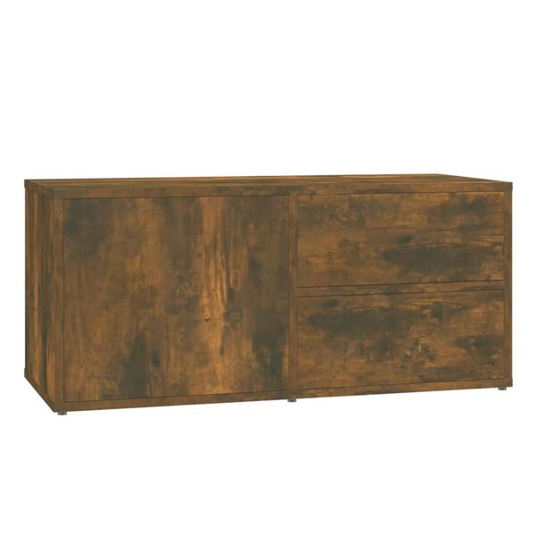 vidaXL TV Cabinet Smoked Oak 80x34x36 cm Engineered Wood