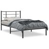 vidaXL Metal Bed Frame without Mattress with Headboard Black 100x200cm