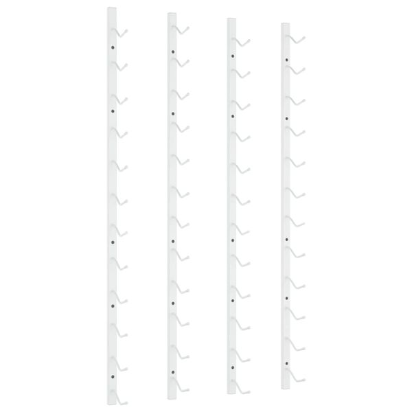 vidaXL Wall Mounted Wine Rack for 12 Bottles 2 pcs White Iron