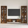 vidaXL TV Cabinet Set with Drawer FLORIN Smoked Oak Engineered Wood