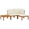 vidaXL 4 pcs Solid Acacia Wood & Rope Natural