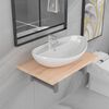 vidaXL Two Piece Bathroom Furniture Set Ceramic Oak