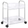 vidaXL Storage Trolley 2-Tier Transparent 37x28x43.5 cm Acrylic