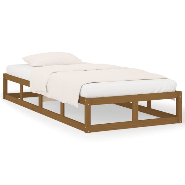 vidaXL Bed Frame without Mattress Honey Brown 100x200 cm Solid Wood