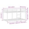 vidaXL Bunk Bed without Mattress White&Black 90x200 cm Solid Wood Pine