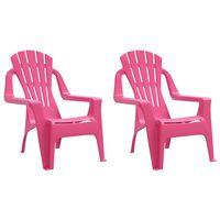 vidaXL Garden Chairs 2 pcs for Children Pink 37x34x44 cm PP Wooden Look