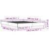 vidaXL Bed Frame with LED without Mattress Grey Sonoma 140x190 cm