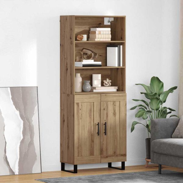 vidaXL Highboard Artisan Oak 69.5 x 34 x 180 cm Engineered Wood