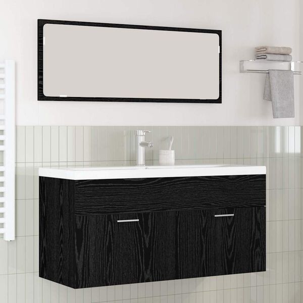 vidaXL Bathroom Cabinet Black Oak 100 x 38.5 x 46 cm Engineered Wood