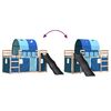 vidaXL Bunk Bed without Mattress with Slide and Curtains Blue 90x190 cm Single