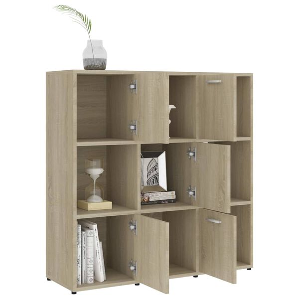 vidaXL Book Cabinet Sonoma Oak 90x30x90 cm Engineered Wood