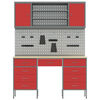 vidaXL Work Cabinet with Drawer with Lock 7 pcs Red 150 x 55 x 200 cm