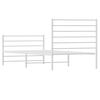 vidaXL Metal Bed Frame without Mattress with Footboard White 80x200cm