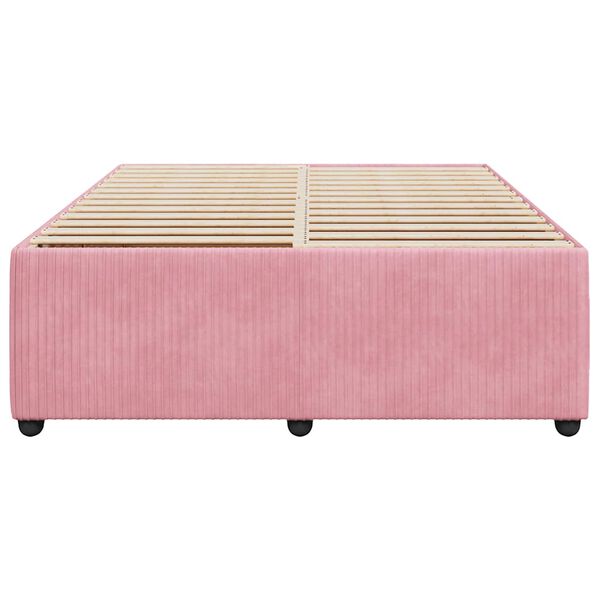 vidaXL Bed Frame without Mattress Pink 140x190 cm Velvet