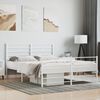 vidaXL Metal Bed Frame without Mattress with Footboard White 160x200cm