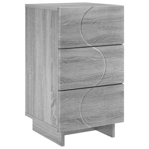 vidaXL Bedside Cabinet Grey Sonoma 33.5 x 34.5 x 60 cm Engineered Wood