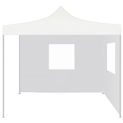 vidaXL Professional Folding Party Tent with 2 Sidewalls 3x3 m Steel White