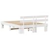 vidaXL Bed Frame with Headboard White 140 x 200 cm Solid Pine Wood
