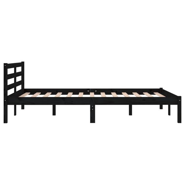 vidaXL Bed Frame without Mattress Solid Wood Pine 120x200cm Black
