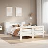 vidaXL Bed Frame without Mattress White 135x190 cm Double Solid Wood Pine