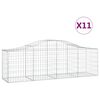 vidaXL Arched Gabion Baskets 11 pcs 200x50x60/80 cm Galvanised Iron