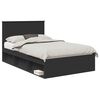 vidaXL Bed Frame with Drawer Plain Black 135 x 190 cm Solid Pine Wood