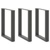 vidaXL Dining Table Legs U-Shaped 3 pcs Anthracite 70x(72-73) cm Steel