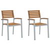 vidaXL Garden Chair 2 pcs Brown 56 x 57 x 87 cm Solid Acacia Wood