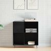 vidaXL Record Cabinet Black Oak 85 x 38 x 89 cm Engineered Wood