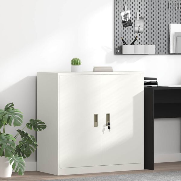vidaXL Storage Cabinet White 90 x 40 x 90 cm Steel