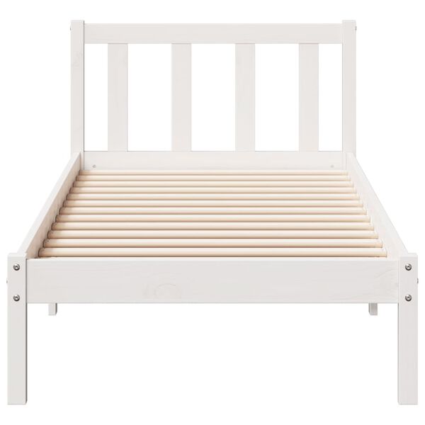 vidaXL Extra Long Bed Frame without Mattress White 100x220 cm Solid Wood Pine