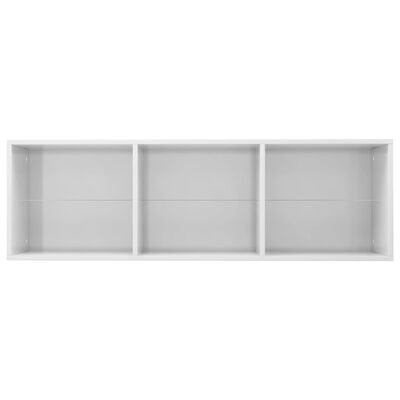 vidaXL Book Cabinet/TV Cabinet High Gloss White 36x30x114 cm Engineered Wood