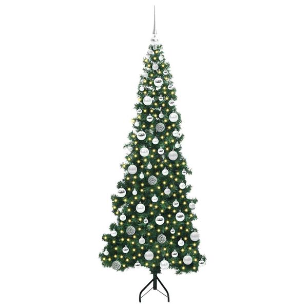 vidaXL Corner Artificial Christmas Tree Green 180 cm PVC and Metal